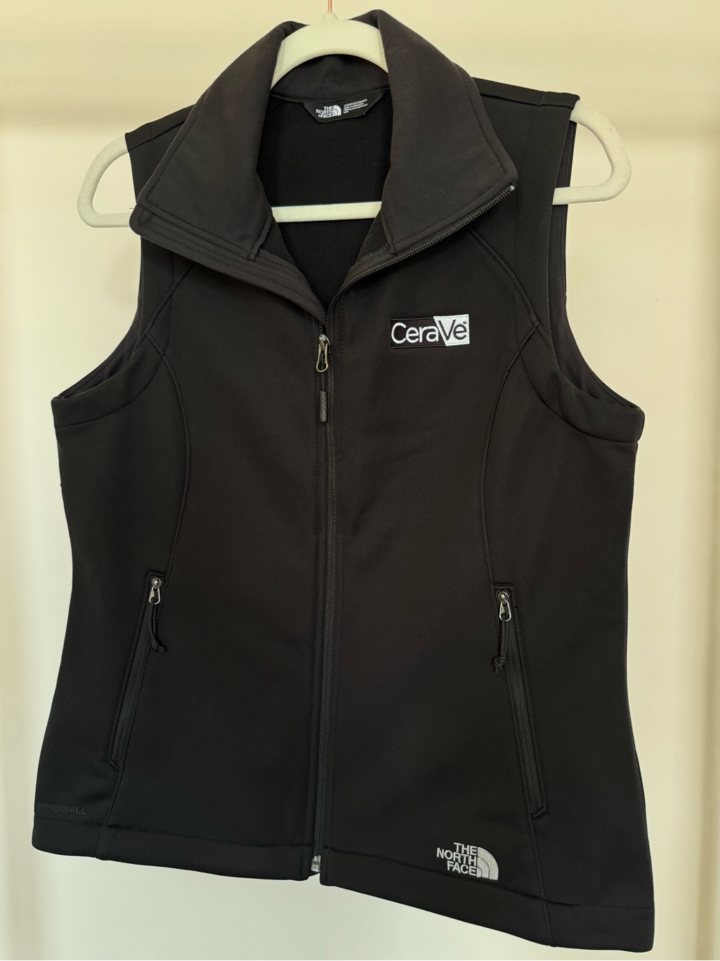 The North Face Womens Black Softshell Vest With Cerave Logo